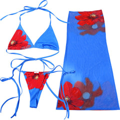 Nivard Floral Bikini Three Piece Set