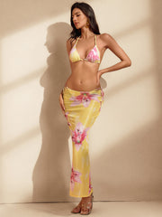 Nivaz Floral Bikini Three Piece Set