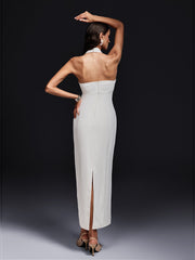 Ogen Halterneck Button Maxi Dress