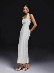 Ogen Halterneck Button Maxi Dress