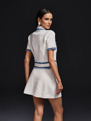 Ohela Short Sleeve Knitted Skirt Set