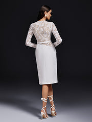 Ohnislav Long Sleeve Lace Midi Dress