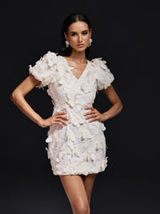 Ohoud Butterfly Embroidered Mini Dress