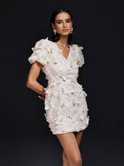 Ohoud Butterfly Embroidered Mini Dress