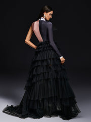 Okalani Tulle Trimmed Printed Bodysuit