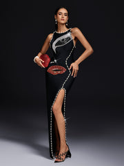 Okapi Sleeveless Pearl Bandage Maxi Dress