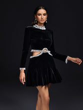 Okena Fringe Cutout Velvet Mini Dress