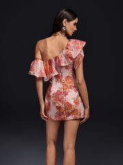 Olicia One Shoulder Floral Mini Dress