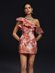 Olicia One Shoulder Floral Mini Dress