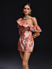 Olicia One Shoulder Floral Mini Dress