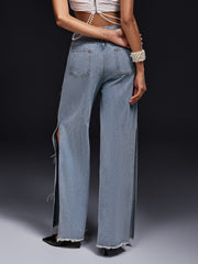 Olivette Rhinestone Fringe Feather Jeans
