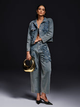 Olliana Flower Denim Jacket Set