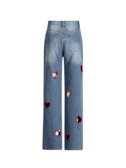 Olthrak Cutout Heart Straight Jeans