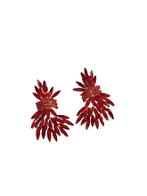 Olthris Rhinestone Earrings In Red