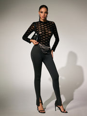 Olythra Long Sleeve Mesh Bodysuit