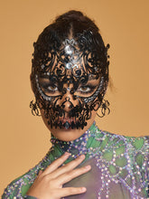 Olyxra Rhinestone Metallic Mask