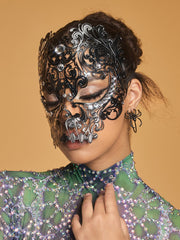 Olyxra Rhinestone Metallic Mask
