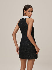 Omolara Rhinestone Sequin Mini Dress