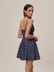 Onawa Spaghetti Embroidered Mini Dress