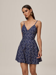 Onawa Spaghetti Embroidered Mini Dress