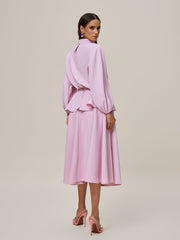 Orella High Neck Ruffle Skirt Set