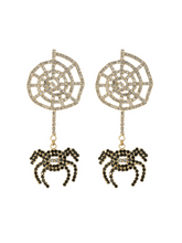 Oryndel Cobweb Rhinestone Earrings