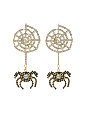 Oryndel Cobweb Rhinestone Earrings