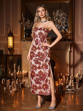 Osbert Floral Sequin Midi Dress