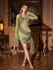 Ostosia Halterneck Lace Mini Dress