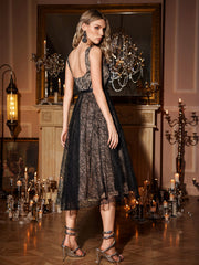 Ottilia Square Neck Lace Midi Dress