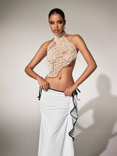 Panos Halterneck Pearl Hollow Top