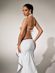 Panos Halterneck Pearl Hollow Top