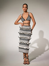 Panther Ruffle Knitted Skirt Set