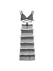 Panther Ruffle Knitted Skirt Set