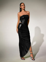Paquita Strapless Skirt Set In Black