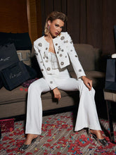 Parvati Embellished Blazer Set In White