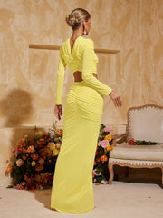 Perssis Twisted Ruched Skirt Set