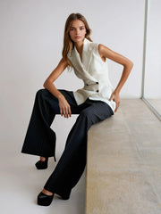 Plthrion Button Up Stripe Blazer