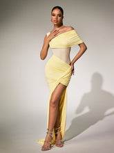 Pvaris One Shoulder Ruched Split Bodysuit Set