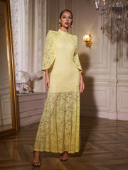 Qaldor Cape Floral Embroidered Maxi Dress