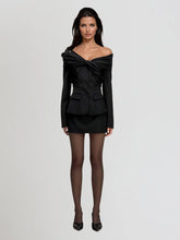 Quelix Off Shoulder Button Up Blazer