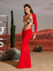 Quill Halterneck Armor Top In Rose Gold