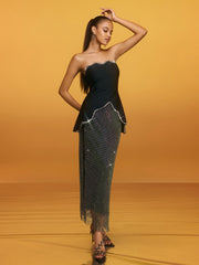 Reggie Rhinestone Bandage Skirt Set