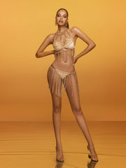 Renate Fringe Body Chain Skirt Set