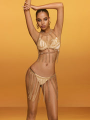 Renate Fringe Body Chain Skirt Set