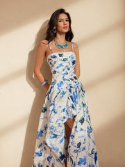 Rexmir Spaghetti Floral Printed Maxi Dress
