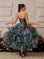 Rhyveth Spaghetti Floral Printed Skirt Set