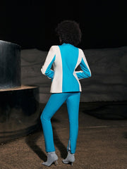 Rita Long Sleeve Blazer Set In Blue