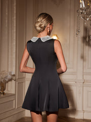 Ryrax Doll Collar Lace Floral Mini Dress