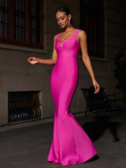 Sadira Bandage Maxi Dress In Hot Pink